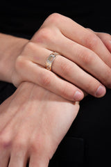 Silver and 9K Gold Ring Nano Sim NT - Cross - The Peace Of God®