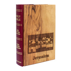The Holy Bible - English, Olive Wood Cover - The Peace Of God®