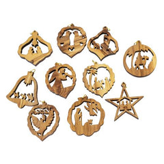Olive Wood Christmas Ornaments, Set of 10 - The Peace Of God®