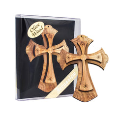 Handmade Wooden Christianity Wall Cross from Natural Olive Wood 3.14" - The Peace Of God®