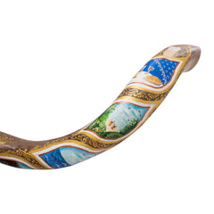 Hand Painted Kudu Shofar Horn with Six Days of Creation Design 39.5''-41'' - The Peace Of God®