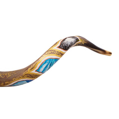 Hand Painted Kudu Shofar Horn with Six Days of Creation Design 39.5''-41'' - The Peace Of God®