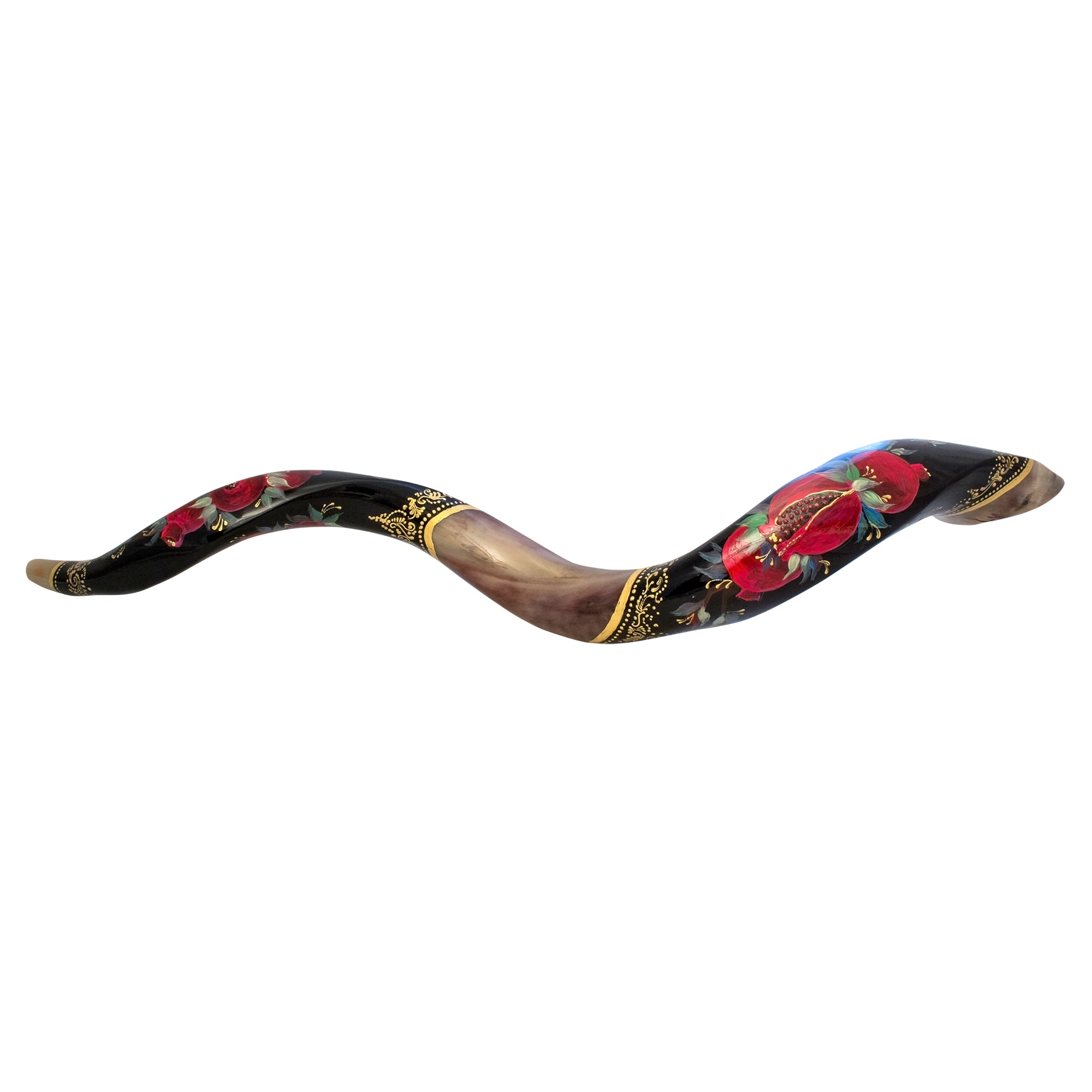 Painted Kudu Shofar Jerusalem"Pomegranate" From Israel - The Peace Of God®