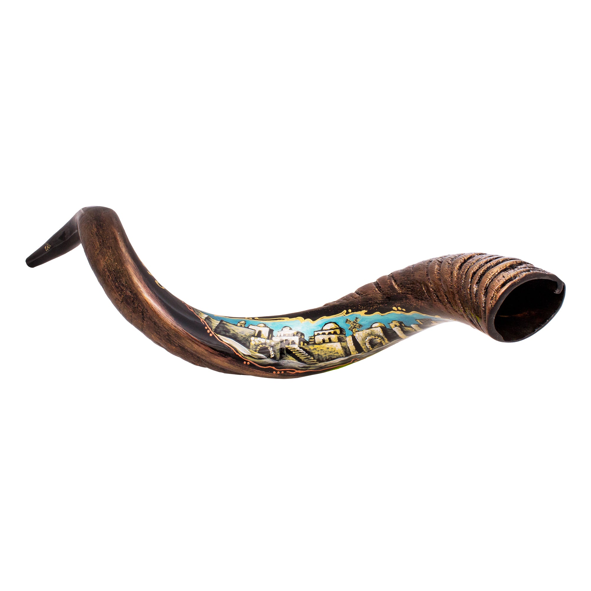 Painted Kudu Shofar Jerusalem From Israel 31.5"-35.4" - The Peace Of God®