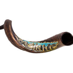 Painted Kudu Shofar Jerusalem From Israel 31.5"-35.4" - The Peace Of God®
