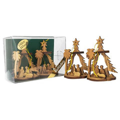 Nativity Set From Olive Wood / 2 Christmas Tree Decoration /Nativity Scene from Natural Olive Wood - The Peace Of God®