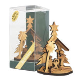 Wooden Christmas Tree Statue Nativity Scene from Natural Olive Wood 4" - The Peace Of God®