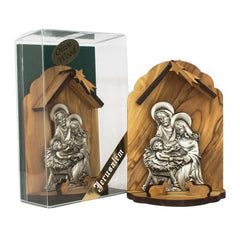 Nativity Scene Jesus Family w/Star from Natural Olive Wood from Bethlehem - The Peace Of God®