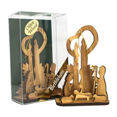 Christmas Decoration Toy w/Nativity Scene from Natural Olive Wood 4.1" - The Peace Of God®