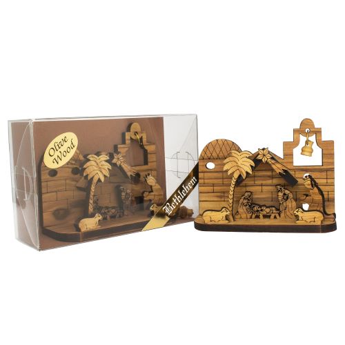 Nativity From Olive Wood / Wooden Statue Nativity Scene Jesus Born from Natural Olive Wood - The Peace Of God®