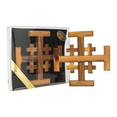 Jerusalem Cross Handmade / Olive Wood Prayers Symbol by Holy Land 3,9" - The Peace Of God®