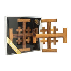 Jerusalem Cross Handmade Natural Olive Wood Prayers Symbol 3.2" - The Peace Of God®