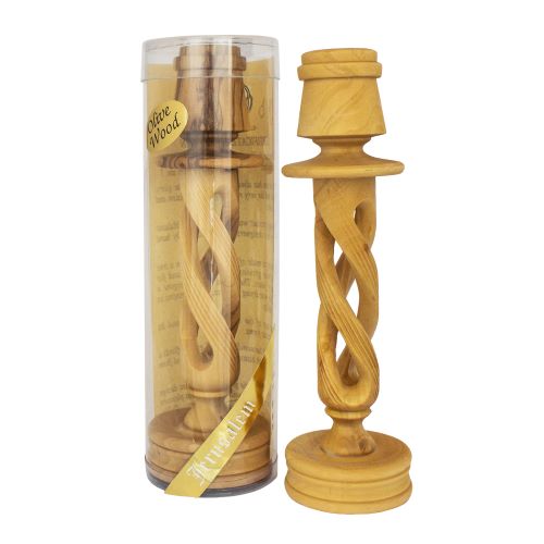 Candlestick From Olive Wood - The Peace Of God®