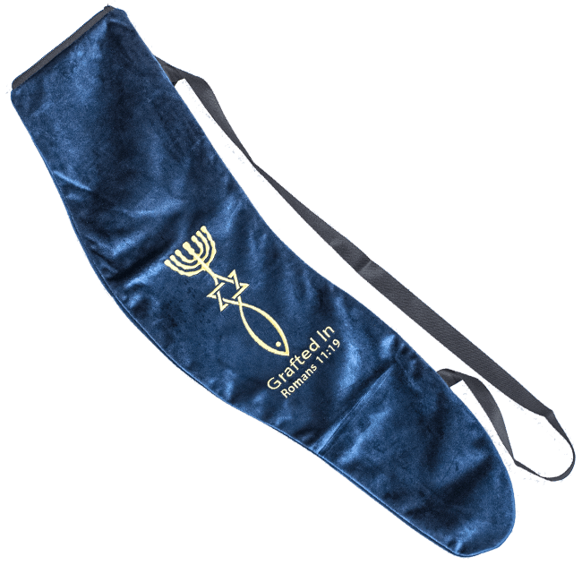 Messianic Shofar bag with Grafted In Embroidery - Blue - The Peace Of God®