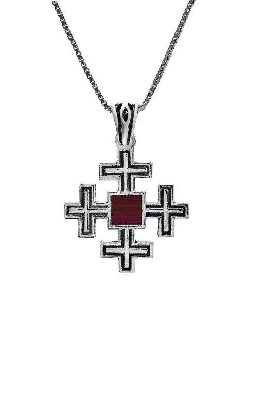 Jerusalem Cross Silver Pendant - Nano Sim NT