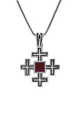 Jerusalem Cross Silver Pendant - Nano Sim NT
