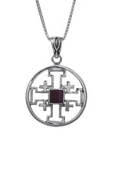 Jerusalem Cross Pendant Silver - Nano Sim NT Round
