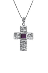 Nano Sim NT Silver Pendant - Cross Studded with Eilat Stone - The Peace Of God®