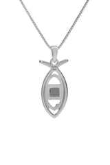 Nano Sim NT Silver and 9K Gold Pendant - Ichthys with Eye - The Peace Of God®