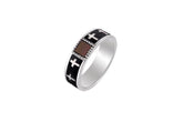 Silver Ring Nano Sim NT with Black Enamel - Cross - The Peace Of God®
