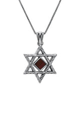 Nano Sim OB Silver Pendant - Star of David with Rope-Shaped Finishing - The Peace Of God®