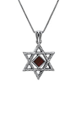 Nano Sim OB Silver Pendant - Star of David with Rope-Shaped Finishing - The Peace Of God®