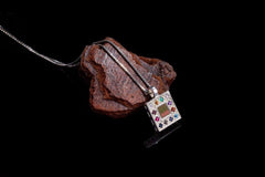Nano Sim OB Silver Pendant - 12 Avnei Hoshen Inlaid with 1 Diamond - The Peace Of God®