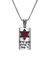 Nano Sim OB Silver Mezuzah Pendant- Small Star of David in the middle - The Peace Of God®