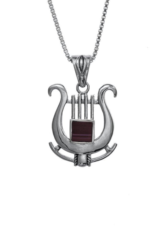 Nano Bible Sim Silver Pendant - David's Harp - The Peace Of God®