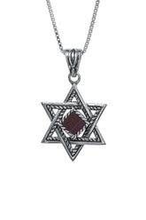 Nano Bible Sim Silver Pendant - Star of David with Rope Finish - The Peace Of God®