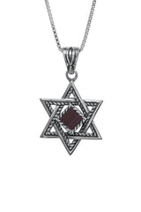 Nano Bible Sim Silver Pendant - Star of David with Rope Finish - The Peace Of God®