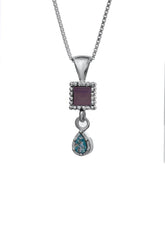 Nano Sim OB Silver Pendant - Drop Studded with Roman Glass - The Peace Of God®