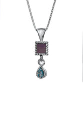 Nano Sim OB Silver Pendant - Drop Studded with Roman Glass - The Peace Of God®