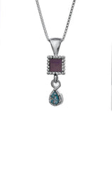 Nano Sim OB Silver Pendant - Drop Studded with Roman Glass - The Peace Of God®