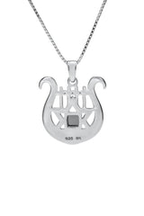 Nano Bible Sim Silver and 9K Gold Pendant - David's Harp and Star of David - The Peace Of God®
