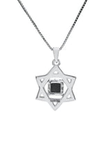 Nano Sim OB Silver and 9K Gold Pendant - Star of David Half Rugged - The Peace Of God®