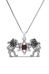 Lion of Judah Pendant with Star of David