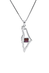 Nano Sim OB and NT Silver Pendant - Map of Israel - The Peace Of God®