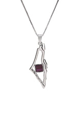 Map Of Israel Necklace - Nano Sim OB and NT Silver Pendant