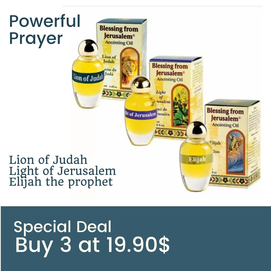 Special Deal Buy 3 at 19.90$ - Anointing Oils 12 ml 0.4 fl.oz. Light of Jerusalem Lion of Judah & Elijah - The Peace Of God®