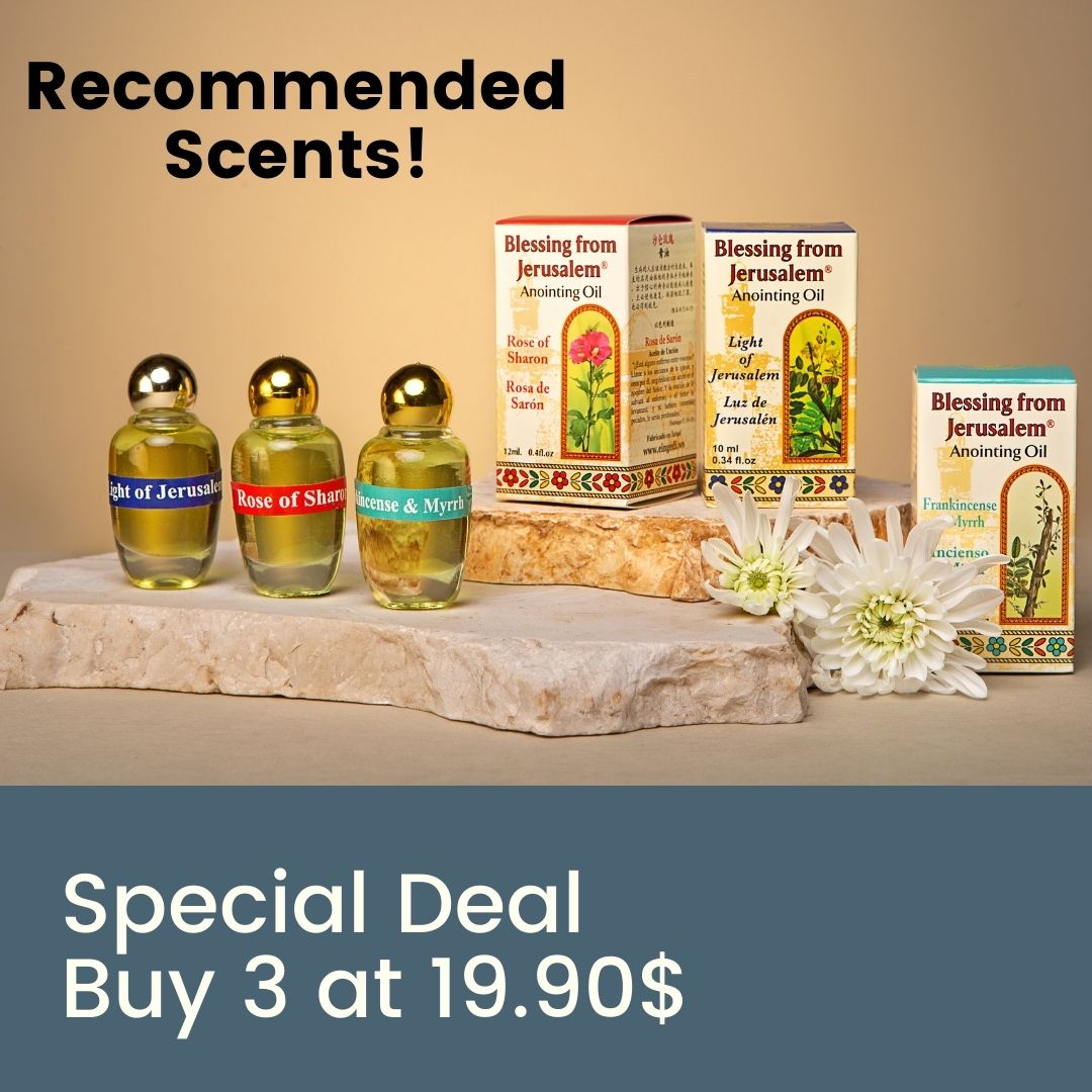 Special Deal Buy 3 at 19.90$ - Anointing Oils 12 ml 0.4 fl.oz. Frankincese and Myrrh Rose of Sharon Light of Jerusalem - The Peace Of God®