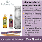 The Health and Recuperation Kit - Personalized Candle, Cedar of Lebanon Anointing Oil, Holy water and Lavender Incense FREE SHIPPING - The Peace Of God®