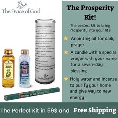 The Prosperity Kit - Personalized Candle, Cinnamon Anointing Oil, Holy water and Frankincense Incense FREE SHIPPING - The Peace Of God®