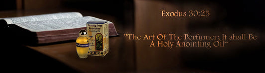 Biblical holy anointing oil made from natural herbs symbolizing faith, healing, and spiritual protection