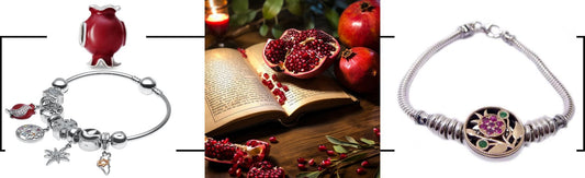 Pomegranate symbol jewelry representing abundance, blessings, and spiritual connection in Jewish tradition