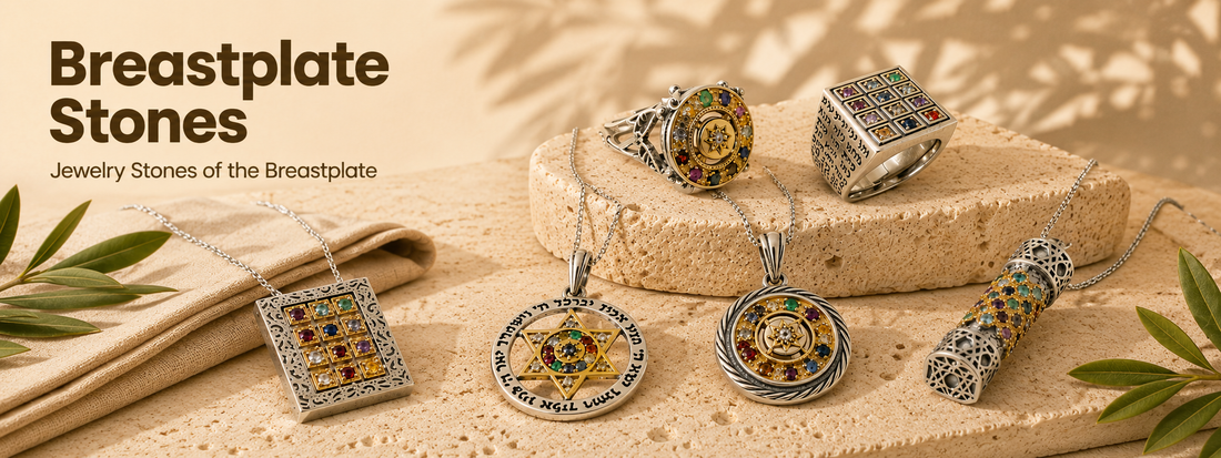 Breastplate Stones Jewelry from Israel – Hoshen gemstone necklaces, rings and pendants inspired by the Biblical Breastplate of the Twelve Tribes