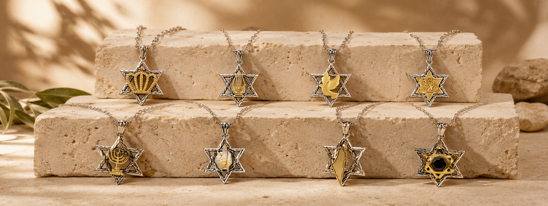 Elegant Star of David jewelry display