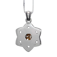 Kabbalah Pendant Star of David w/ Prayer Shema Yisrael Sterling Silver & Gold 9K - The Peace Of God®