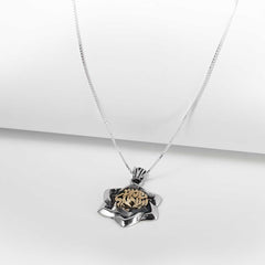 Kabbalah Pendant Star of David w/ Prayer Shema Yisrael Sterling Silver & Gold 9K - The Peace Of God®