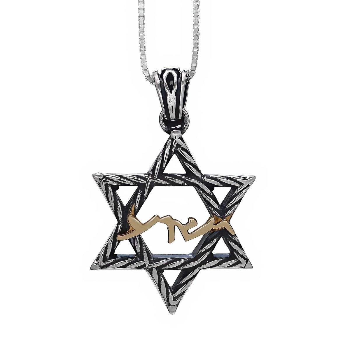 pendant Star of David with Yeshua , silver & 9k gold - The Peace Of God®